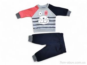 купить Kids-modnik 1518 сіро-помаранчевий батнік-штани оптом