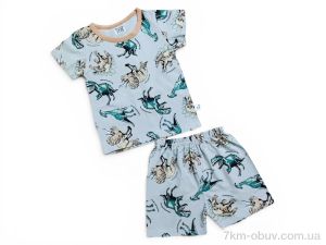 купить Kids-modnik 2619 комплект футболка-шорти динозавр св.сірий оптом