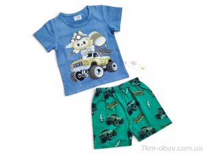 купить Kids-modnik 2619 комплект футболка-шорти синьо-зелений оптом