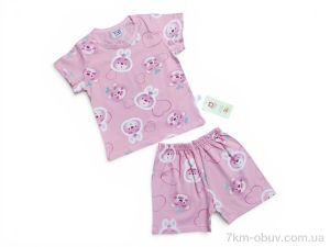 купить оптом Kids-modnik 261920 комплект футболка-шорти рожево-білий