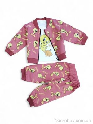 купить Kids-modnik 1025 т.пудра костюм-трійка оптом