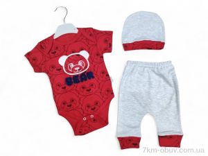 купить Kids-modnik боді штани шапка 5020 червоно-сірий оптом