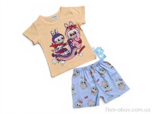 купить оптом Kids-modnik 261920 комплект футболка-шорти персиковий