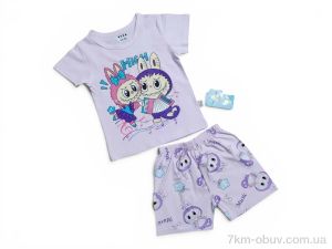 купить оптом Kids-modnik 261920 комплект футболка-шорти т.бузковий