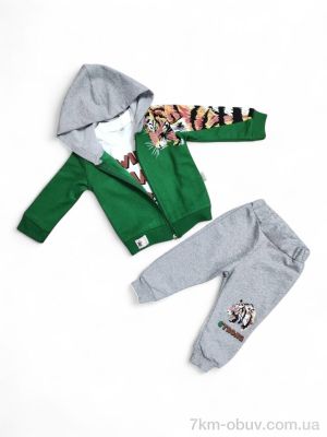 купить Kids-modnik 40445 зелений костюм-трійка оптом