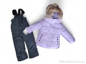 купить Kids-modnik L538 куртка-напівкомбінезон бузковий оптом