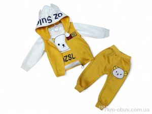 купить Kids-modnik 4717 гірчичний жилетка-реглан-штани оптом