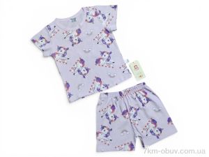 купить Kids-modnik 2619 комплект футболка-шорти єдиноріг бузковий оптом
