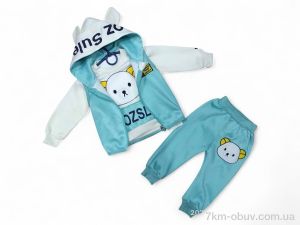 купить Kids-modnik 4717 бірюзовий жилетка-реглан-штани оптом